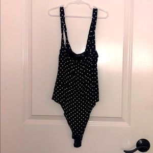 Nasty Gal Black and White Polka Dot Bodysuit